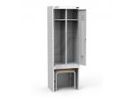 Шкаф металлический для одежды с выдвижной скамьей ШРК 22-800 ВСК (ВхШхГ) 185x80x50 см